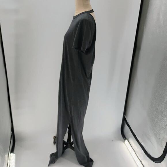Lunya Restore Long Maxi Dress In Meditative GREY Open back Side Slit - Picture 6 of 13